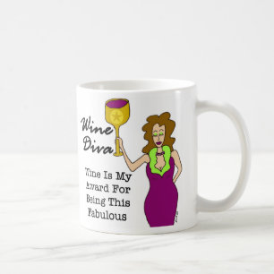 Caneca De Café A diva "vinho do vinho é meu prêmio… "