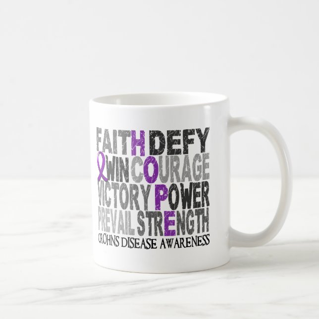Caneca De Café A doença de Crohn da colagem da palavra da (Direita)