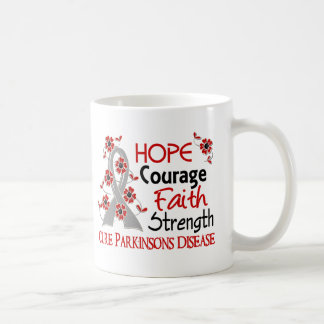 Caneca De Café A doença de Parkinson da força 3 da fé da coragem
