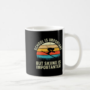 Caneca De Café A escola é importante mas esquiar é mais important