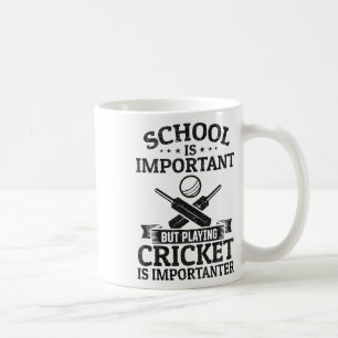 Caneca De Café A Escola É Importante Mas Jogar Críquete É Import