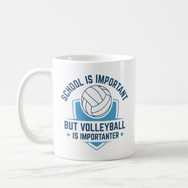 Caneca De Café A Escola É Importante Mas O Voleibol É Importante (Esquerda)