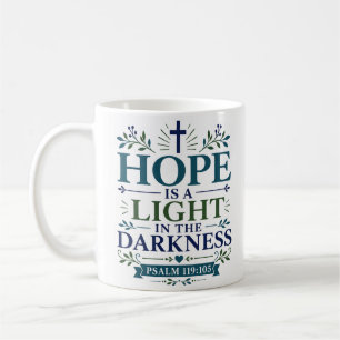 Caneca De Café A Esperança É Uma Luz Na Escuridão Fé Cristã