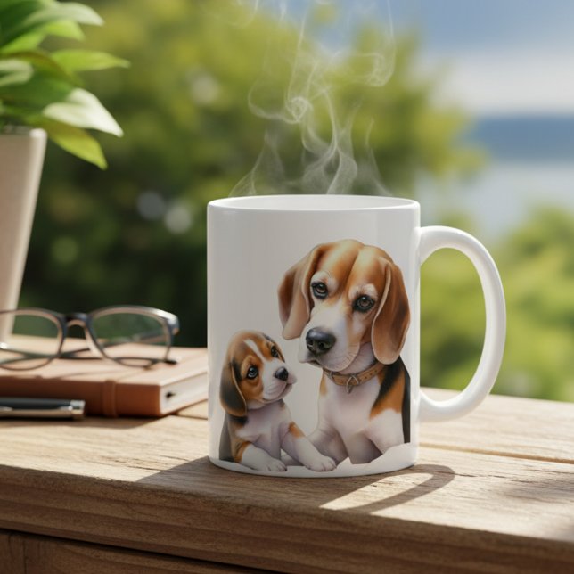 Caneca De Café A família Beagel (Criador carregado)