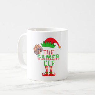 Caneca De Café A Família de Natal Gamer Elf Matando Pajama