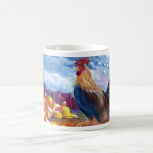 Caneca De Café A fantasia faz para acreditar galinhas e milho de