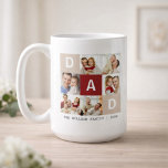 Caneca De Café A Father's Day gift in 6 photos<br><div class="desc">Celebrate your favorite memories with this beautiful custom photo collage family mug. This personalized mug features multiple family photos arranged in a stylish collage with a large initial letter in the center and the family name with year underneath. It’s the perfect way to keep your special moments close while enjoying...</div>
