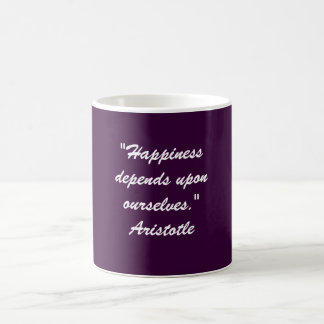 Caneca De Café A "felicidade depende em cima de nos. "
