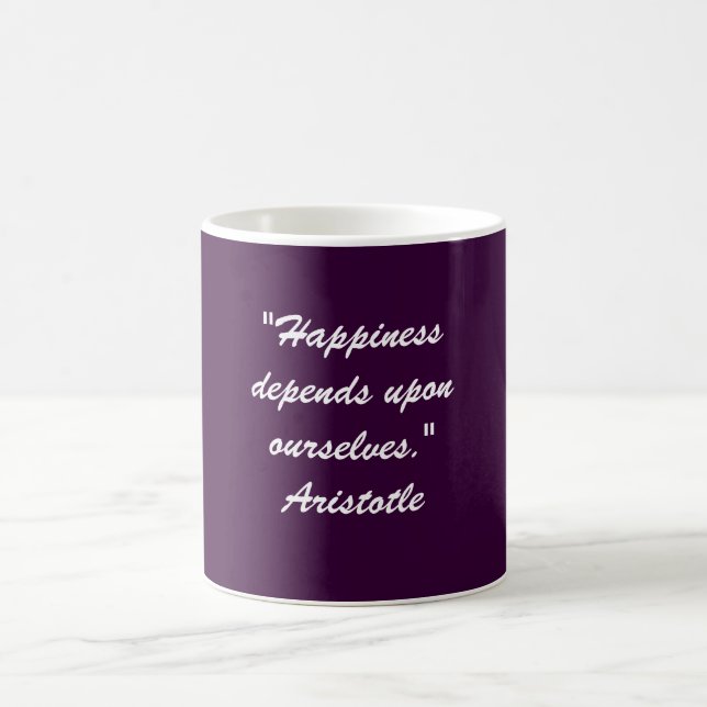 Caneca De Café A "felicidade depende em cima de nos. " (Centro)