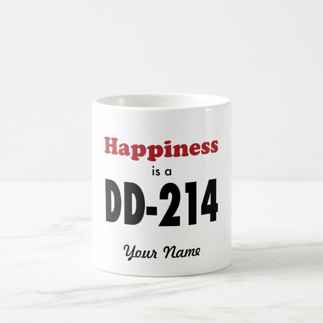 Caneca De Café A felicidade é um DD-214 (Centro)