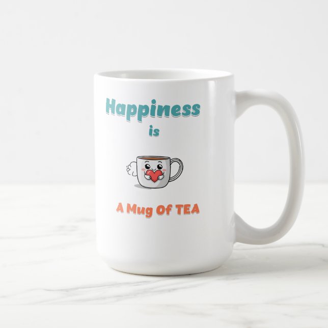 Caneca De Café "A felicidade é uma Muça de Chá" (Direita)