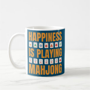 Caneca De Café A Felicidade Está Jogando O Partido Mahjong Mahjon