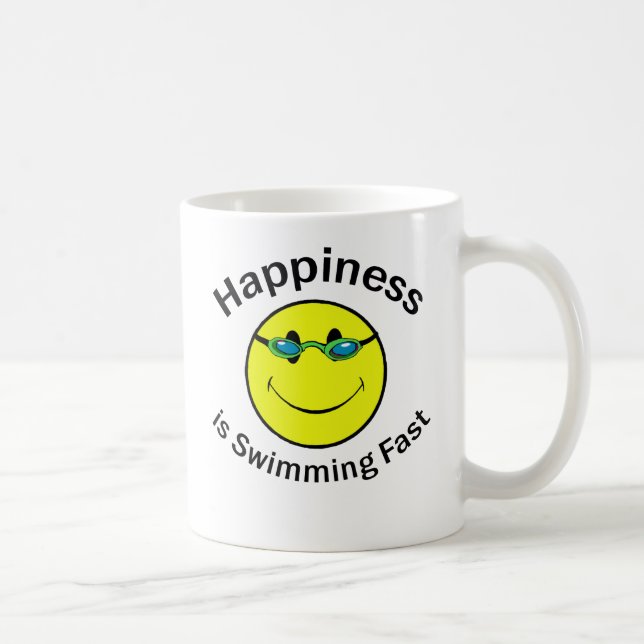 Caneca De Café A felicidade está nadando rapidamente (Direita)