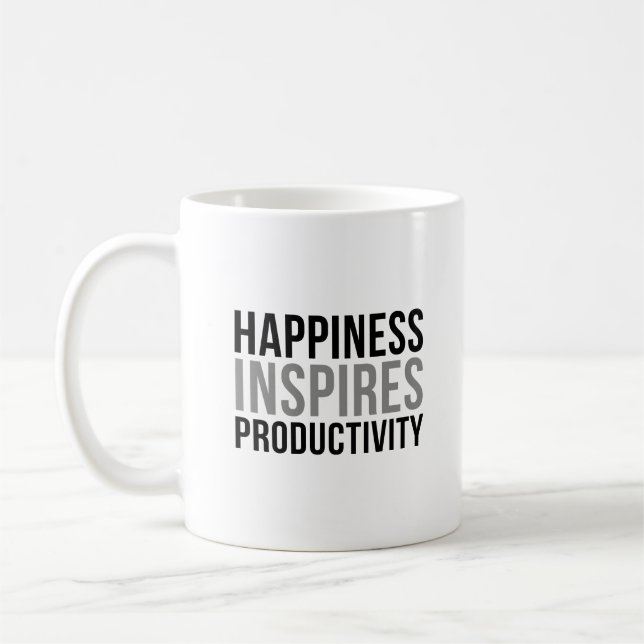 Caneca De Café A felicidade inspira produtividade (Esquerda)