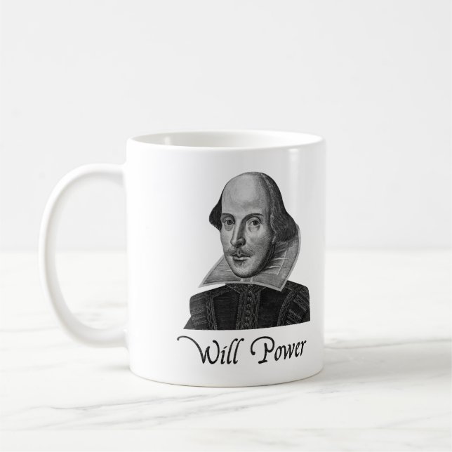 Caneca De Café A força de vontade de William Shakespeare (Esquerda)