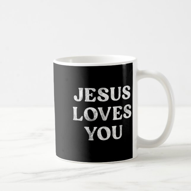 Caneca De Café A Frase Jesus Ama Você Em Uma  (Direita)