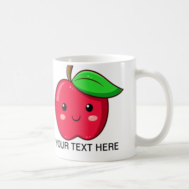 Caneca De Café A fruta Apple vermelho de Kawaii agride (Direita)