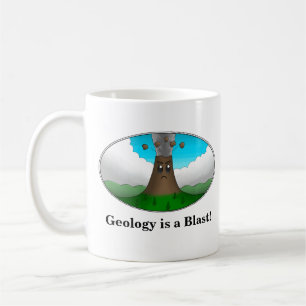 Caneca De Café A geologia é uma explosão! Vulcão dos desenhos