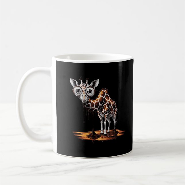 Caneca De Café A Girafa Derretendo Design de Arte Surreal Engraça (Esquerda)