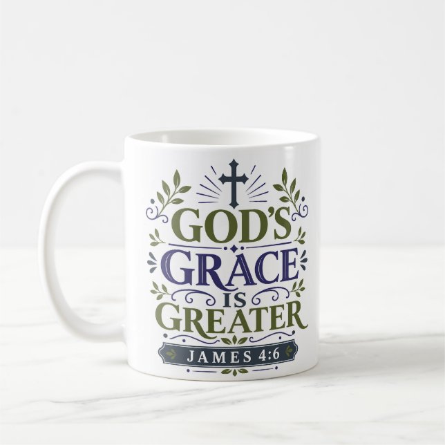 Caneca De Café A Graça de Deus é Maior Devocional Diário de Fé (Esquerda)