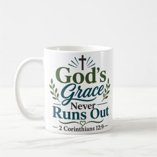 Caneca De Café A Graça de Deus Nunca Acaba Citação Bíblica Inspir