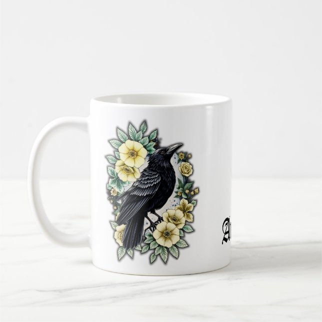 Caneca De Café A graça e a elegância do corvo. (Esquerda)