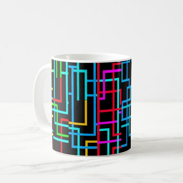 Caneca De Café A Grade Retrô Neon (Frente Esquerda)