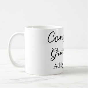 Caneca De Café A graduação mínima simples de parabéns adiciona