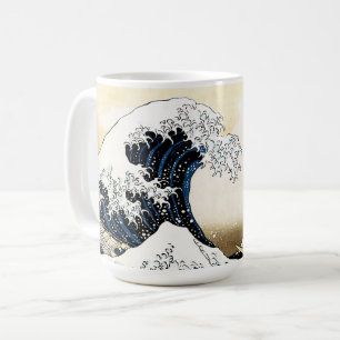 Caneca De Café A Grande Onda de Kanagawa Hokusai, arte japonês