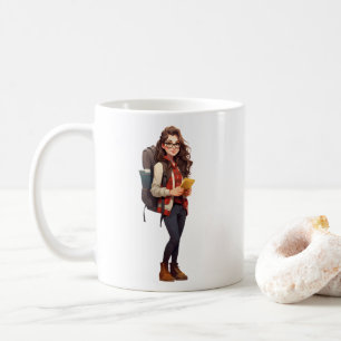 Caneca De Café A história de uma garota com óculos