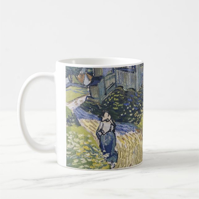 Caneca De Café A igreja em Auvers por Vincent van Gogh (Esquerda)