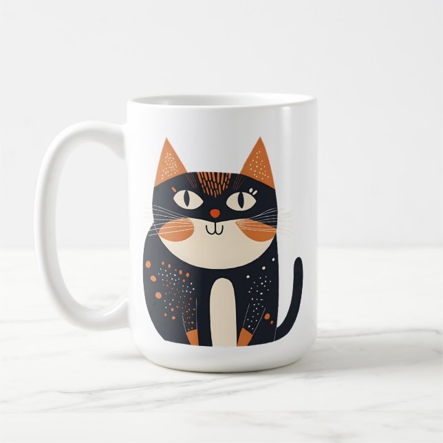 Caneca De Café A ilustração mostra um gatinho fofo (Esquerda)