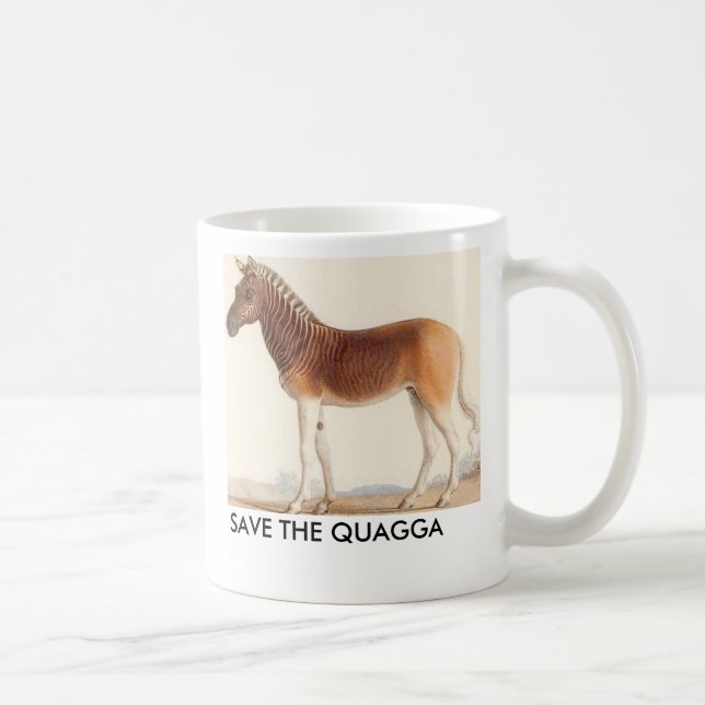 Caneca De Café a imagem do quagga, SALVAR O QUAGGA (Direita)
