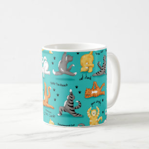 Caneca De Café A ioga do gato do gatinho levanta o azul de