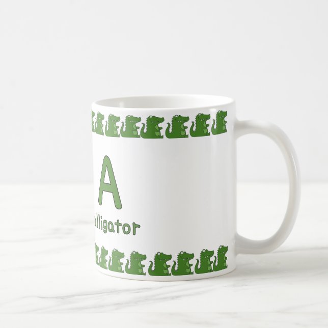 Caneca De Café A is for Alligator – Fun Alphabet Cup Design (Direita)