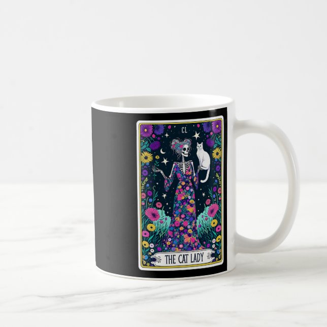 Caneca De Café A Lady Tarot Card Halloween Skeleton Skul (Direita)