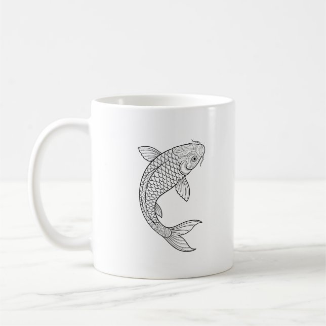 Caneca De Café A Lâmina Koi (Esquerda)