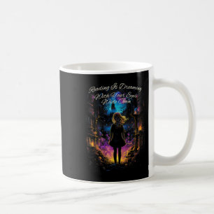 Caneca De Café A Leitura Sonha Com Seu Livro De Cotações Aberto