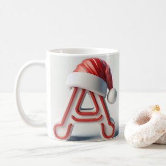 Caneca De Café A letter Christmas design Mug Festive Design