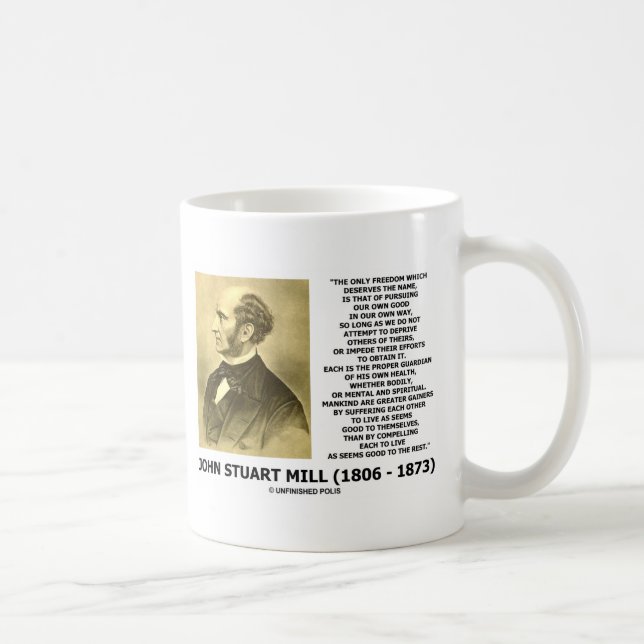 Caneca De Café A liberdade de John Stuart Mill que leva a cabo (Direita)