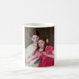 Caneca De Café A lição de crochê (duas irmãs)