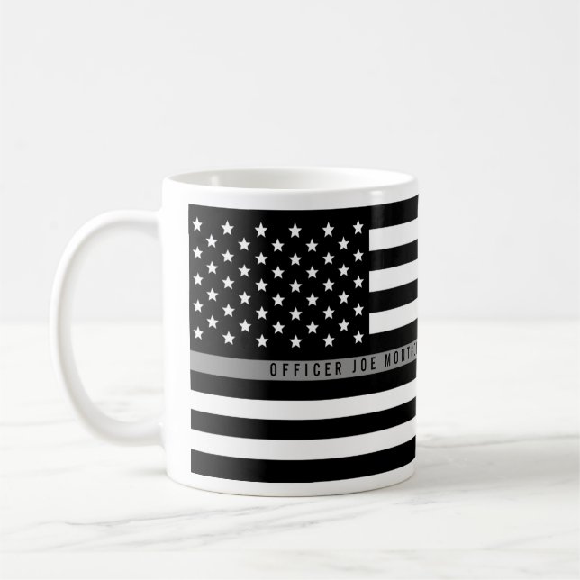 Caneca De Café A linha cinzenta fina correccional bandeira (Esquerda)