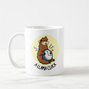 Caneca De Café A-llama Clock Funny Llama Pun
