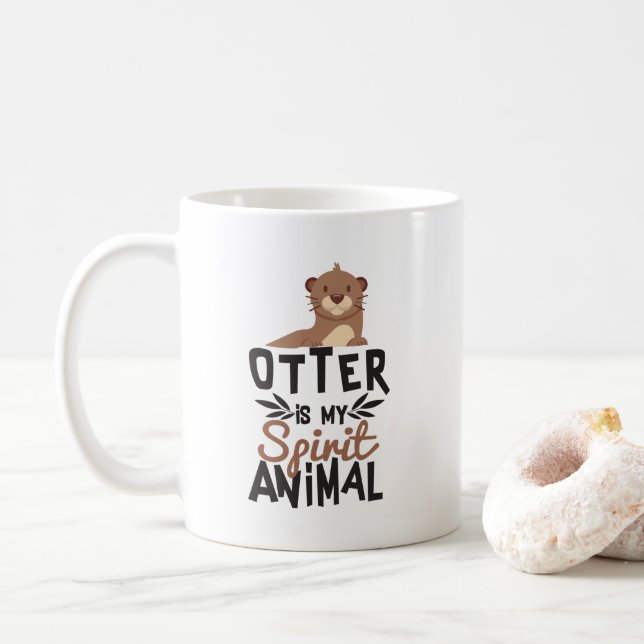 Caneca De Café A lontra agradável é meu impressão animal do (Com Donut)