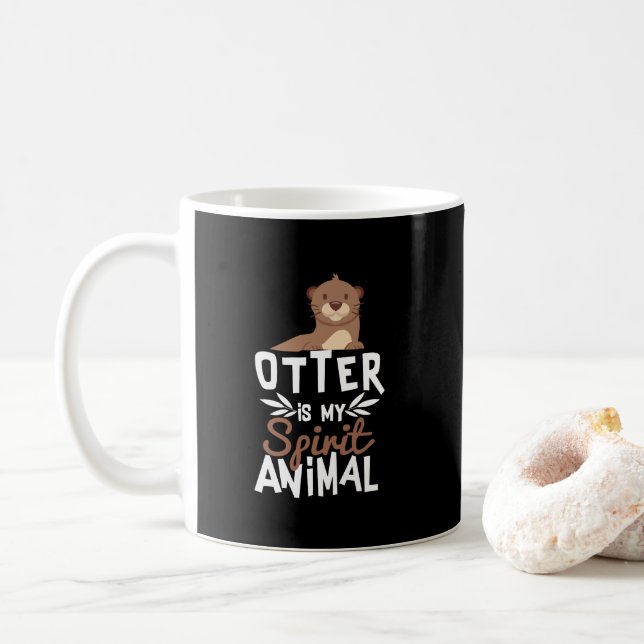 Caneca De Café A lontra bonito é meu impressão animal do espírito (Com Donut)