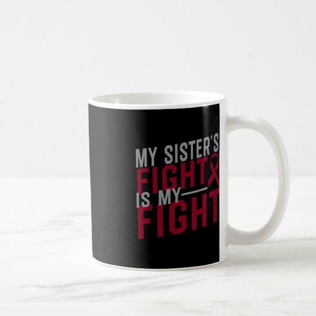 Caneca De Café A Luta da Minha Irmã é a Anemia das Células Falcif (Direita)