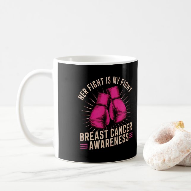 Caneca De Café A luta dela é a minha luta Cancer (Com Donut)