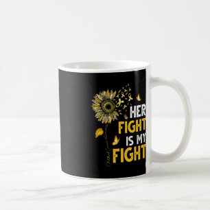 Caneca De Café A Luta Dela É O Meu Cancer De Infância De Fita Dou