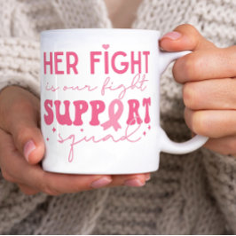 Caneca De Café A Luta dela é o nosso Cancer de Luta