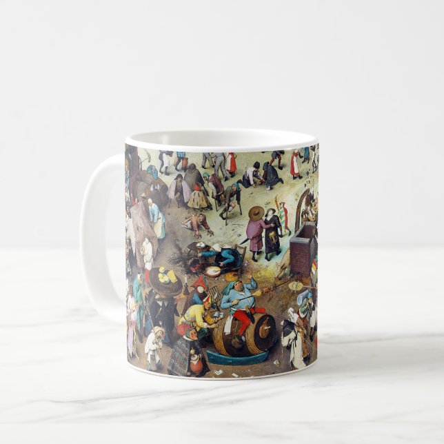 Caneca De Café A luta entre o Carnaval e a Quaresma, Bruegel (Frente Esquerda)